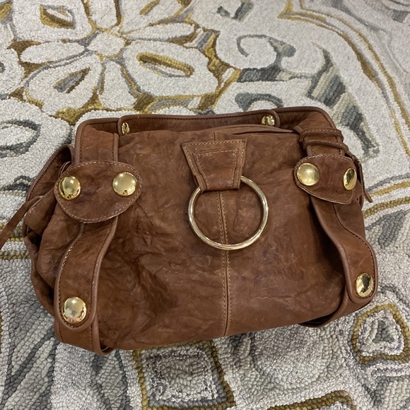 💕 Gustto Baca vintage brown Italian soft leather large satchel $690 💕 - Picture 4 of 16